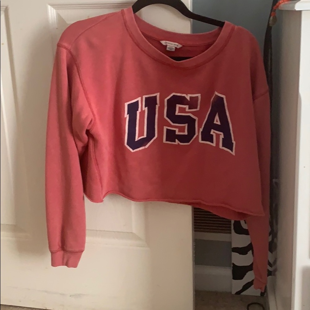 USA american eagle cropped crew neck